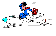 Animated aircraft with passenger riding on