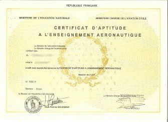 Diplome CAEA Certificat d'Aptitude à l'Enseignement Aeronautique