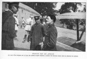 French ace Maxime Lenoir congratulated by British officers