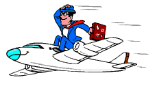 Clerk riding aircraft fuselage