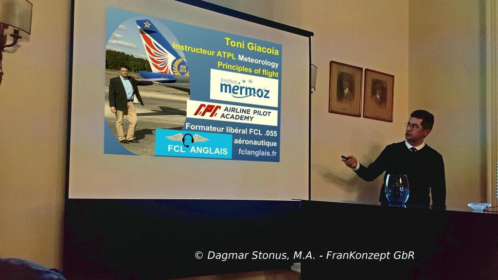Toni Giacoia conference Aeroclub de France Gustav Weisskopf Gustave Whitehead Dagmar Stonus Frankonzept GbR Institut Mermoz APA Training FCL Anglais